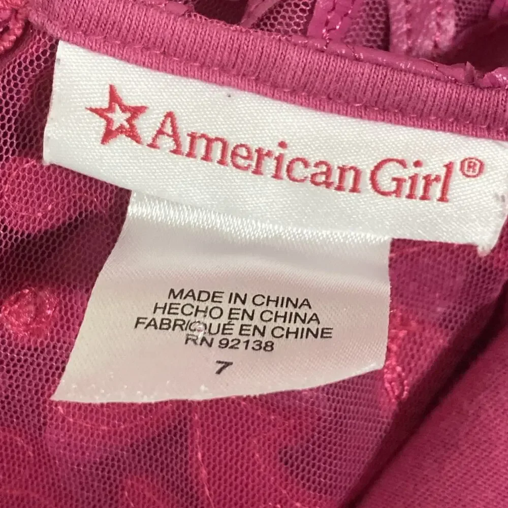 American Girl Merry Magenta children’s dress size 7 Missing Belt